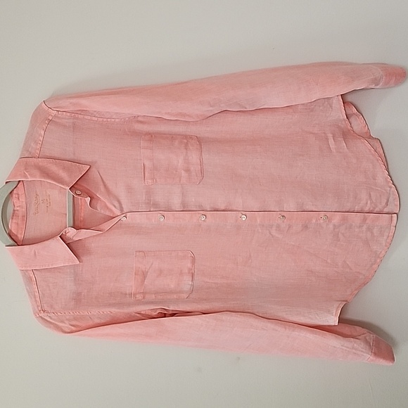 Lilly Pulitzer 100% Linen Women's Sea View Button-Down  Size Medium - Picture 5 of 16